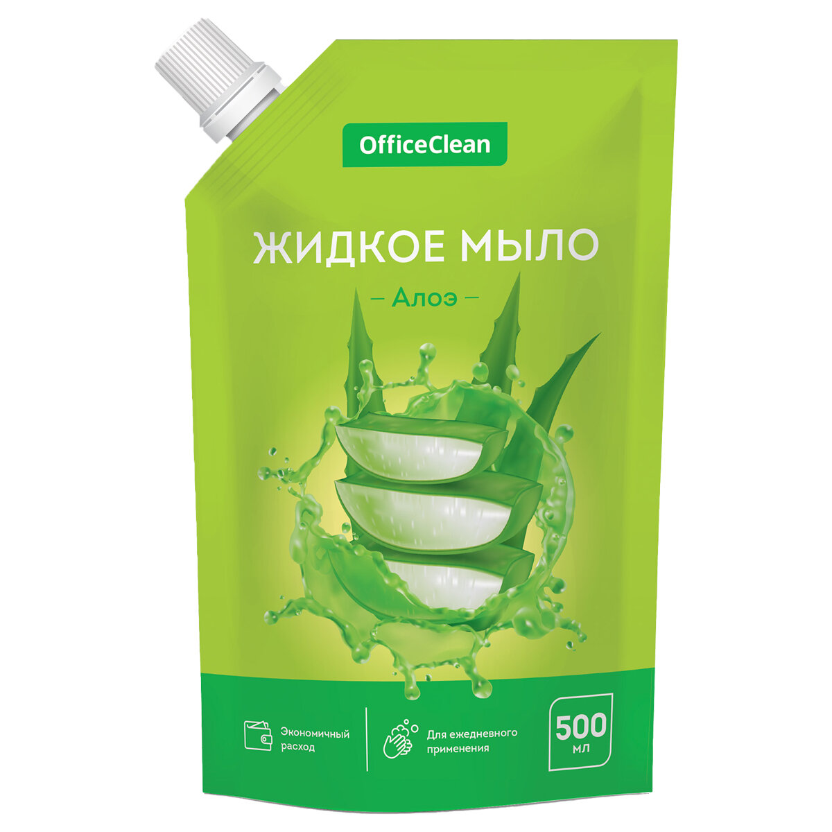 Мыло жидкое OfficeClean "Алоэ", дой-пак, 500мл
